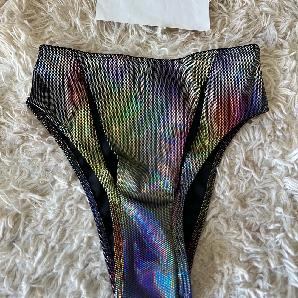 Little Black Diamond Holographic Bikini Bottom